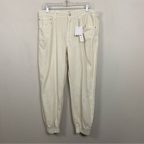 NWT Zara The Mercer Jogger 100% Cotton Jeans in Ecru Cream size XXL - Picture 2 of 16